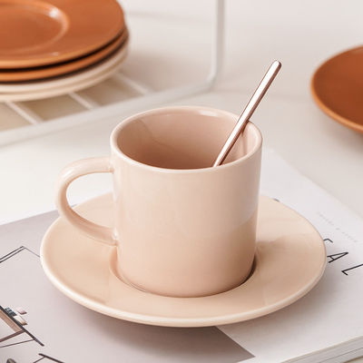 Customized 250ml Brown Luxury European Porcelain Coffee Cup For Occasion Business Gifts