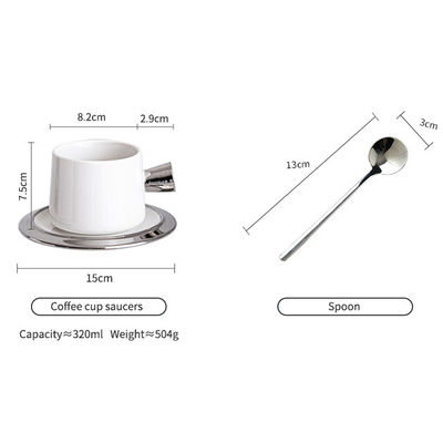 Cute Porcelain Tea Cup Set With Spoon Sustainable Ceramic Coffee Cup And Saucer Set