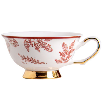 Vintage Design Style Luxury Porcelain Tea Cup And Saucer Set Sustainable Bone Gift
