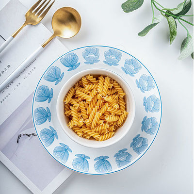 White Blue Porcelain Dinner Sets Nordic Design Style Dinnerware Type Dinnerware Sets
