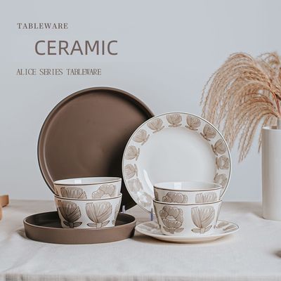 White Blue Porcelain Dinner Sets Nordic Design Style Dinnerware Type Dinnerware Sets