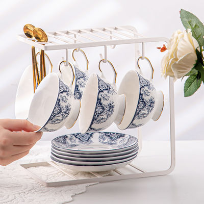 Vintage Design Style 200ml Ceramic Coffee Mug And Saucer Set For Luxury Christmas Gift