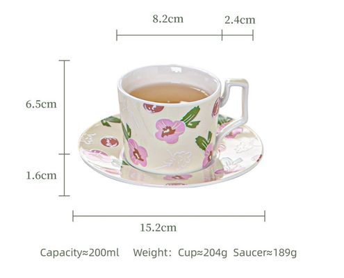 Manufacturers Wholesale Customized High Quality New Bone China Coffee Cup Rose Design Elegant Ceramic Tea Cup And Saucer Sets With Golden Line
