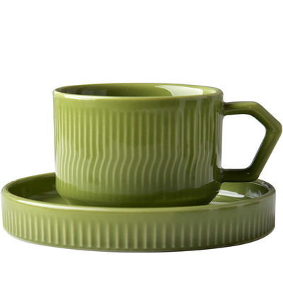 200ml Green Ceramic Teacup Classic Design Style Ceramic Cup & Saucer Set Enjoy Afternoon Tea Time