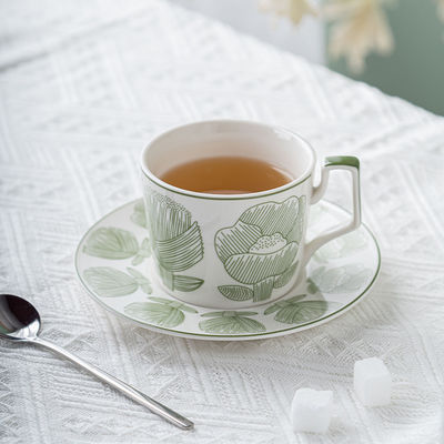 New Design Custom Funny Handpainted Flower Pattern Coffee Mug Ceramic Under Glazed Ceramic Coffee Mugs Wholesale 300ml