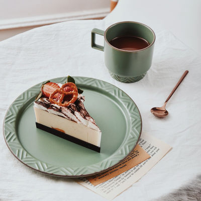 Classic Design Style Coffee Afternoon Ceramic Cup And Saucer Set With Stoneware Cups
