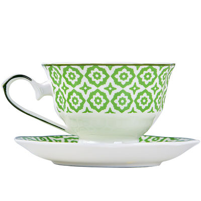 Classic Design Style Coffee Afternoon Ceramic Cup And Saucer Set With Stoneware Cups