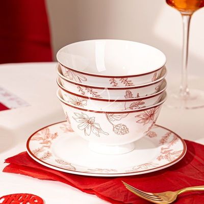 Custom Porcelain Christmas Plate Chinese Style Under Glazed Ceramic Ornaments