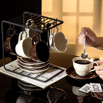 Novelty Design Style Handmade Ceramic Coffee Cups And Saucers For Sustainable