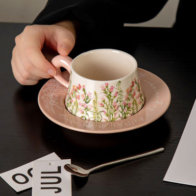 Lily Wind Bell Floral Cups And Saucers Set Perfect Gift For Business Occasions